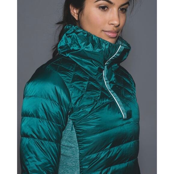 Lululemon Down for Run Pullover Jacket Forage Teal Running Size 6 - Picture 13 of 13